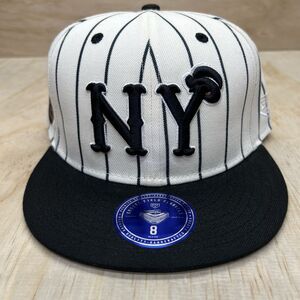 NEW New York Black Yankees Ebbets Field Flannels Pinstripe Fitted Cap Hat sz 8